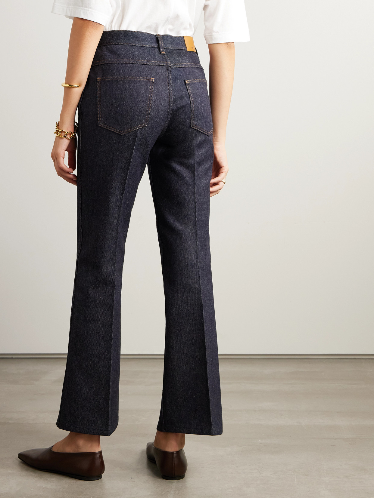 Faron Cotton And Cashmere-Blend Denim Bootcut Jeans