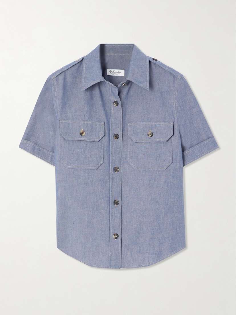 Loro Piana Annalisa Cotton And Cashmere-blend Chambray Shirt