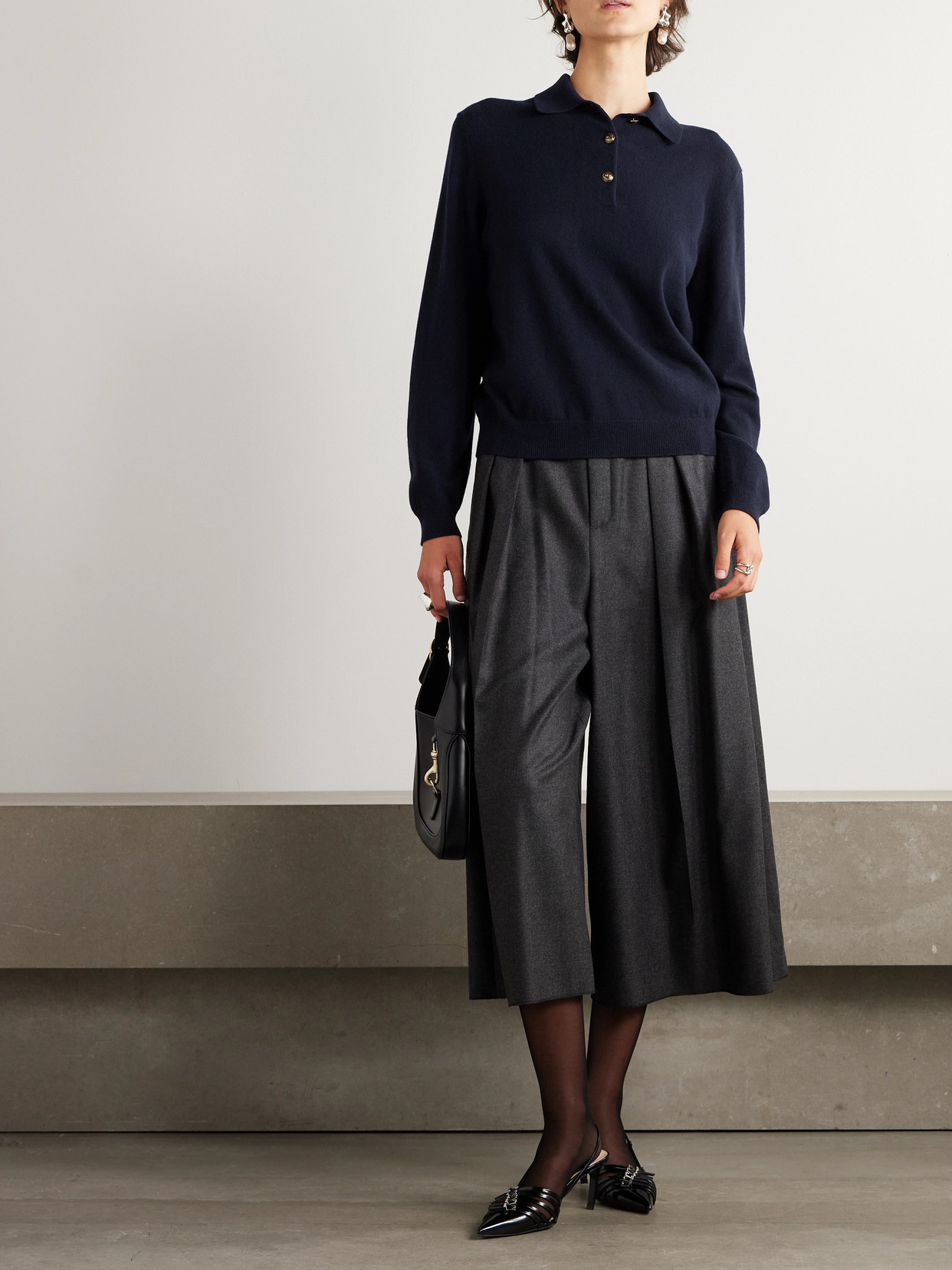 Loro Piana Cashmere Polo Sweater In Blue