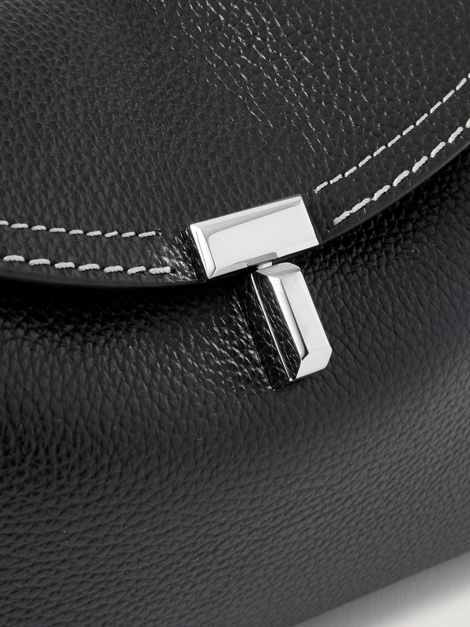 TOTEME T-Lock textured-leather clutch