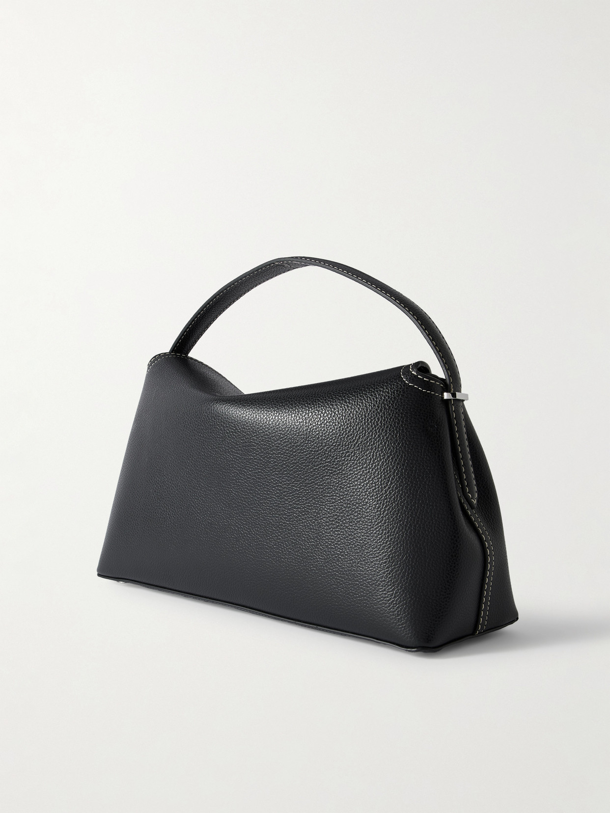 Totême T-lock Textured-leather Shoulder Bag In Black