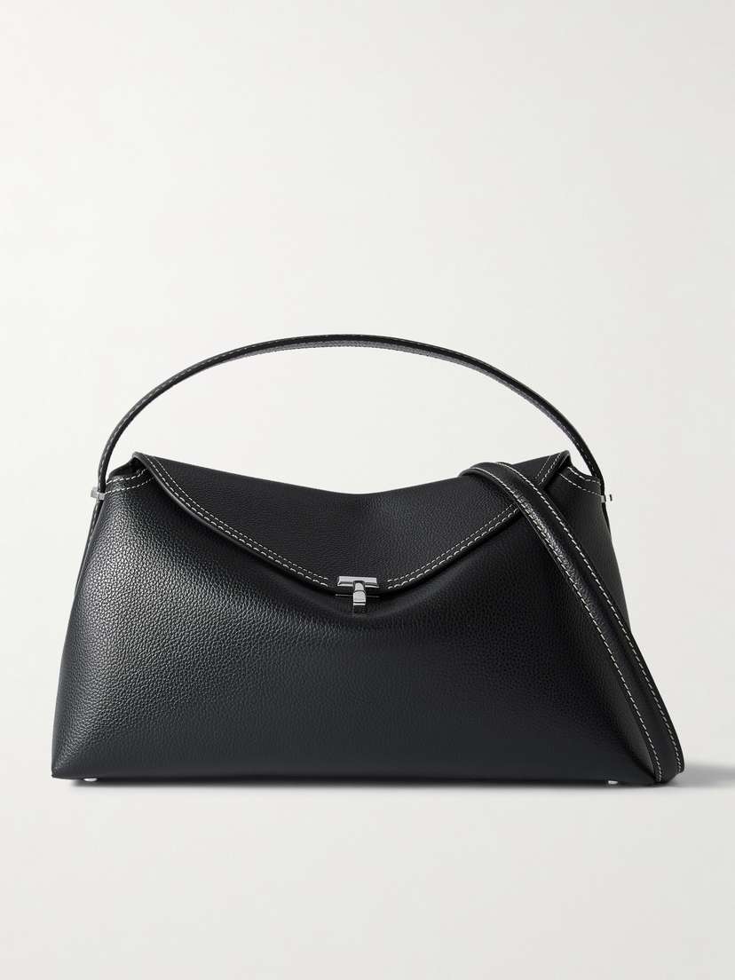 TOTEME T-lock Textured-leather Shoulder Bag