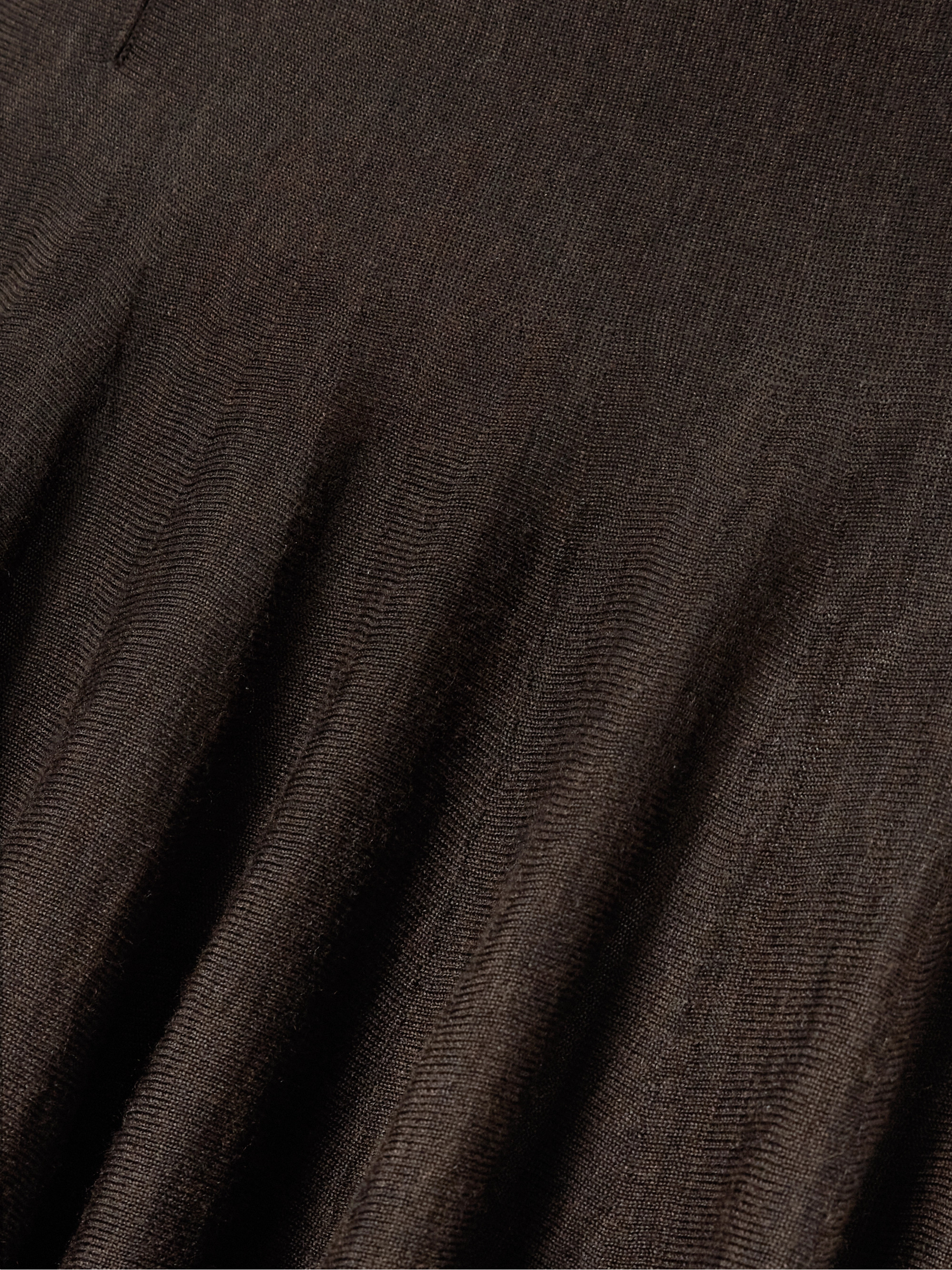 KHAITE Ava off-the-shoulder pleated wool-blend maxi dress thumbnail