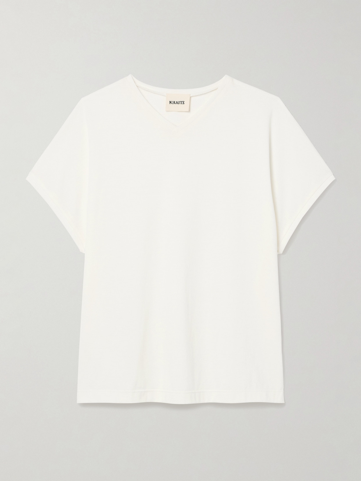 Khaite Devra Cotton-blend Jersey T-shirt In Cream