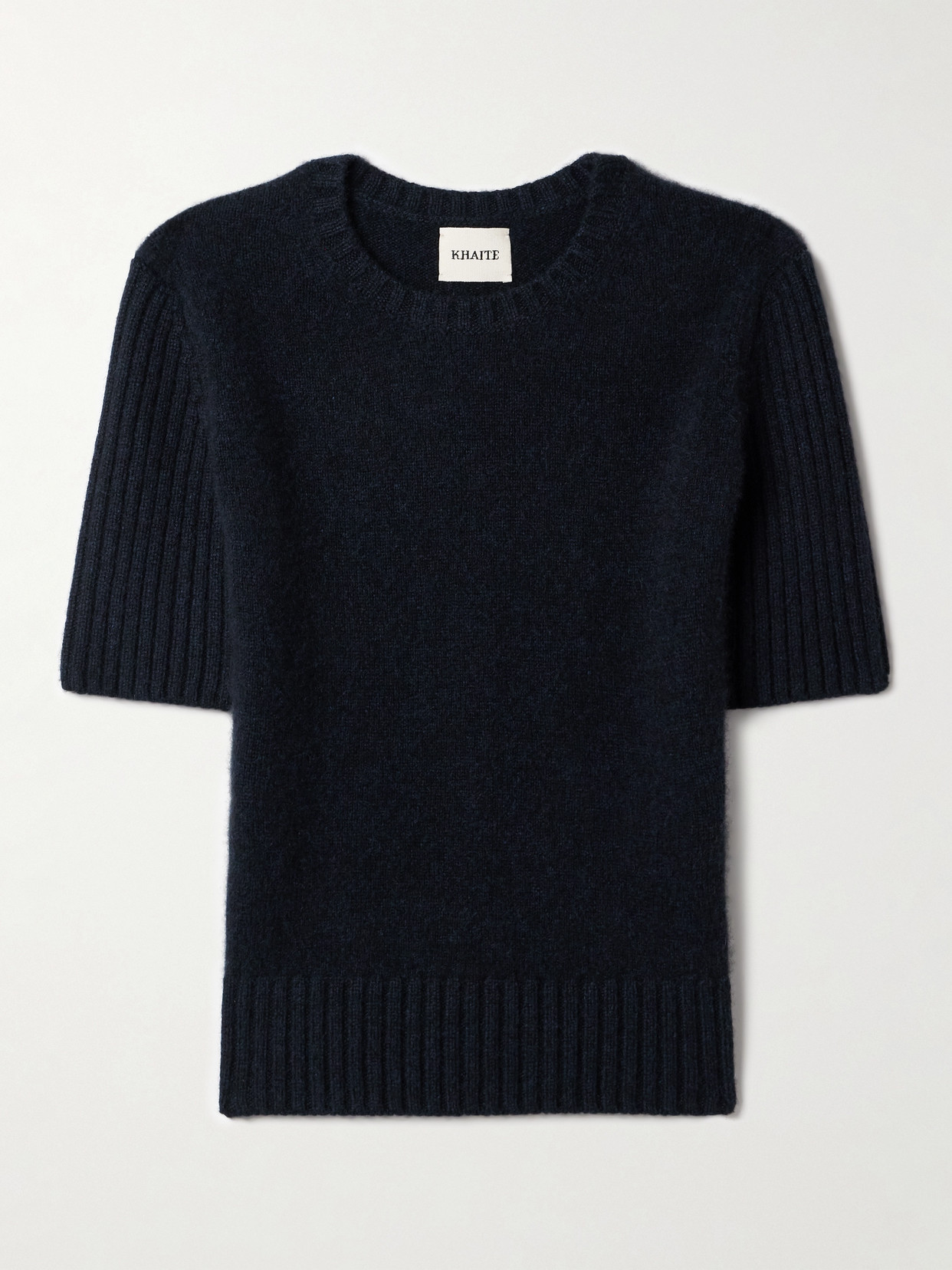 Khaite Mia Ribbed Cashmere Sweater In Blue