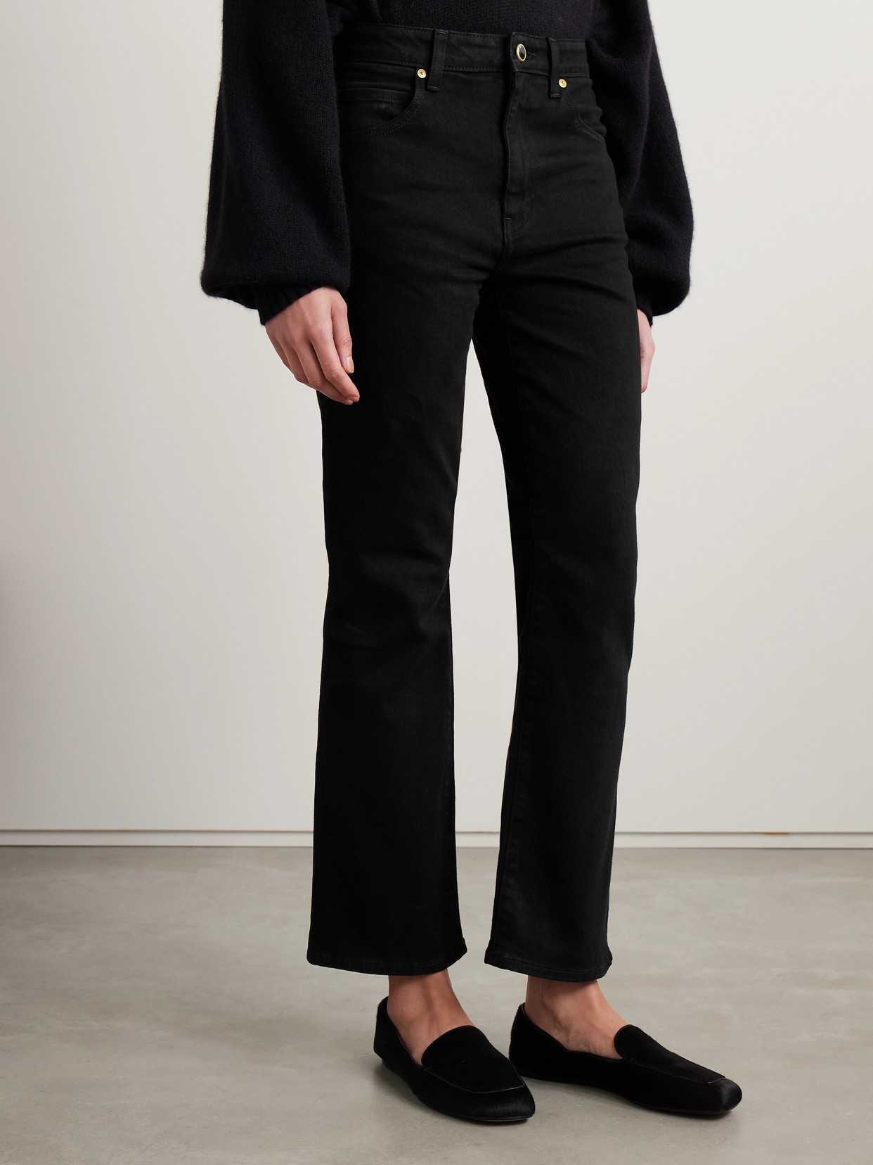 KHAITE VIVIAN MID-RISE STRAIGHT-LEG JEANS