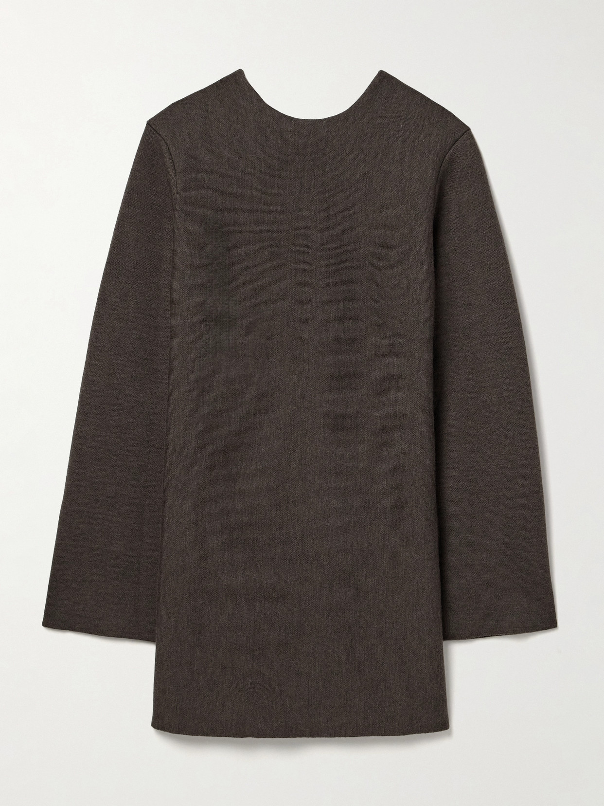 Khaite Elle Wool-blend Mini Dress In Brown