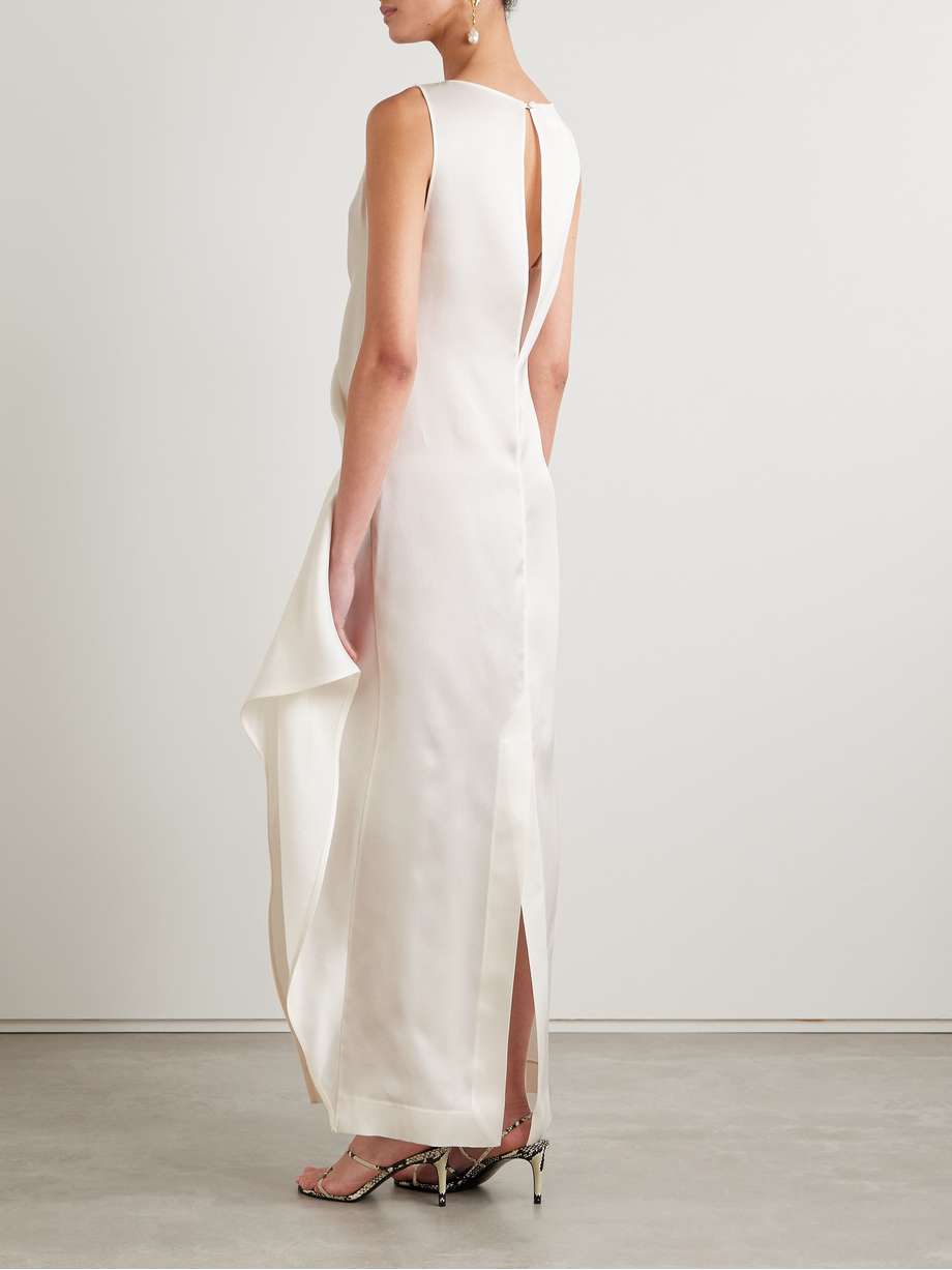 kenith draped cotton-taffeta gown