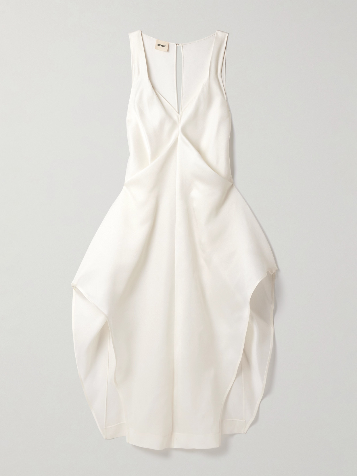 KHAITE - Kenith Draped Cotton-taffeta Gown - Ivory