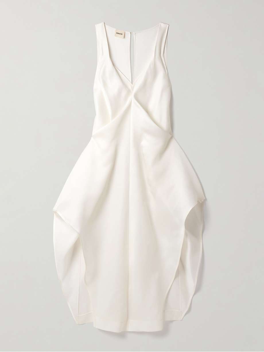 kenith draped cotton-taffeta gown