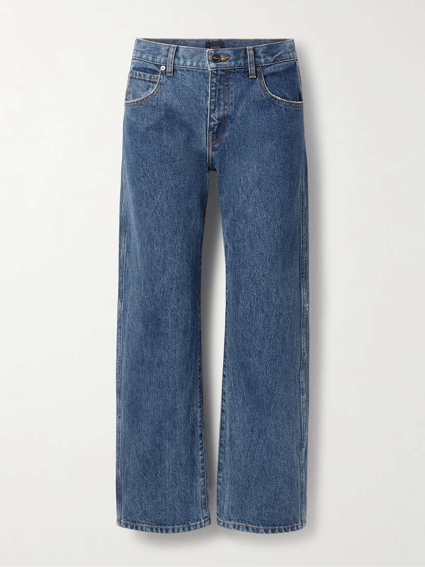 Khaite Kerrie Distressed Low-rise Straight-leg Jeans