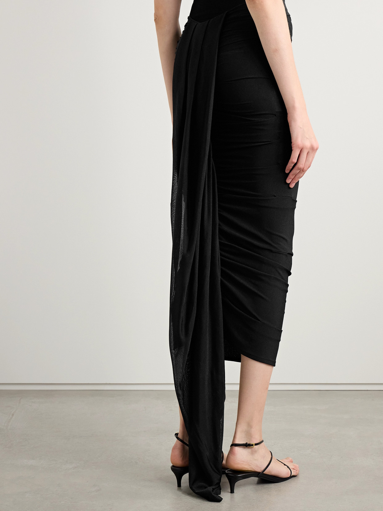 Aura Draped Ruched Stretch-Jersey Midi