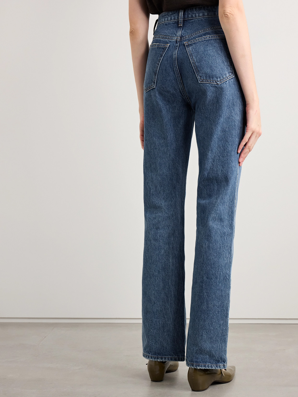 Khaite Danielle High Rise Straight Jeans In Blue