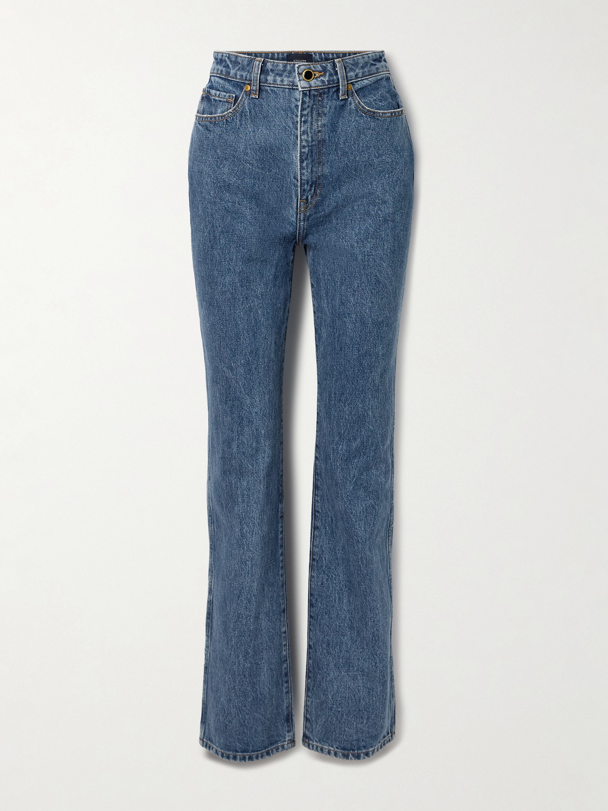 Khaite Danielle High Rise Straight Jeans In Blue