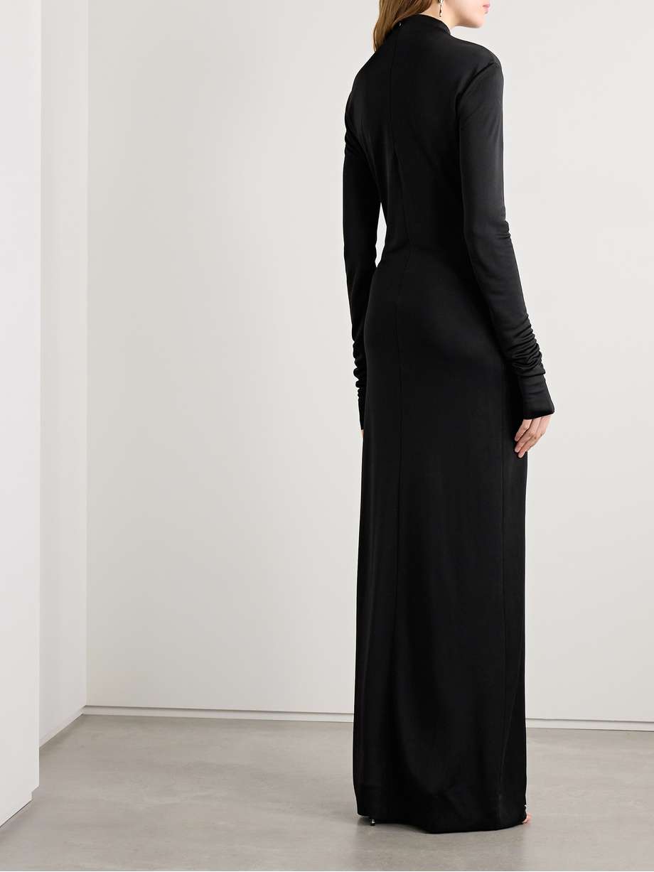norla jersey turtleneck gown