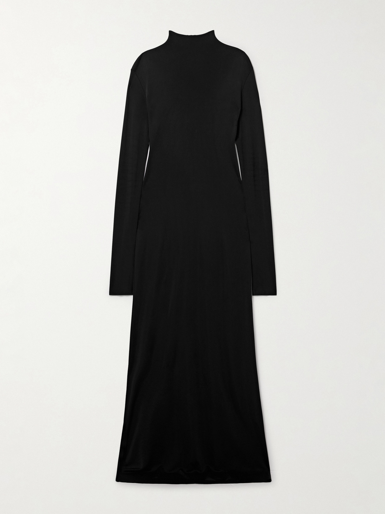 Khaite Norla Jersey Turtleneck Gown In Black