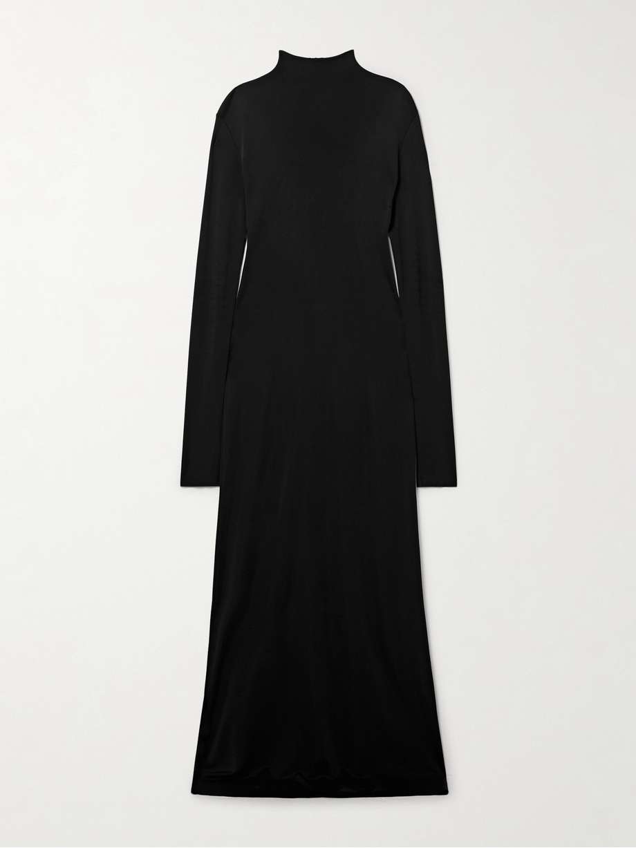norla jersey turtleneck gown