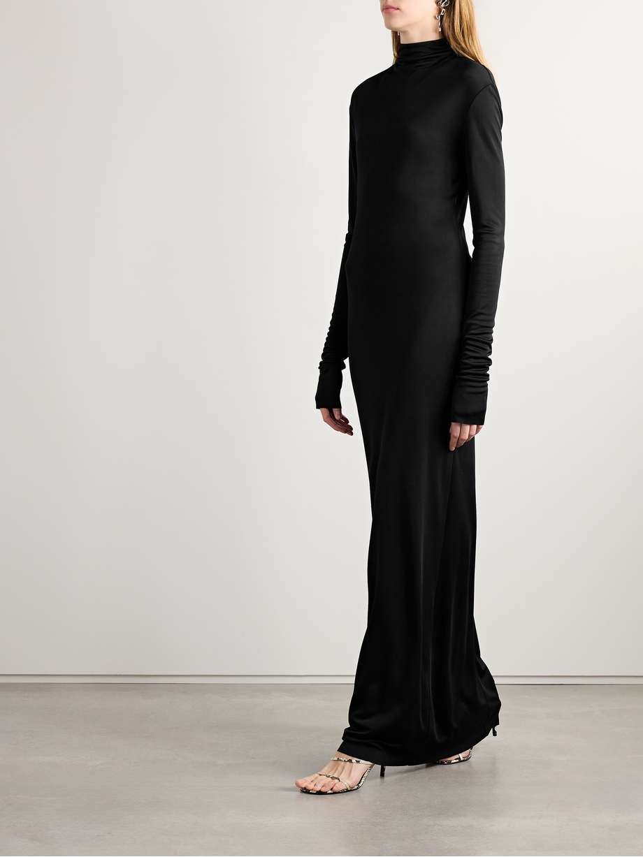 norla jersey turtleneck gown