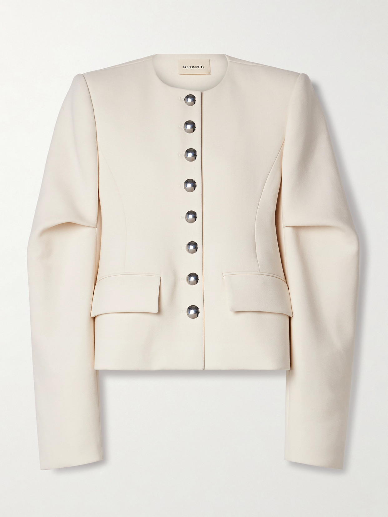 KHAITE - Darlman Draped Twill Blazer - Cream
