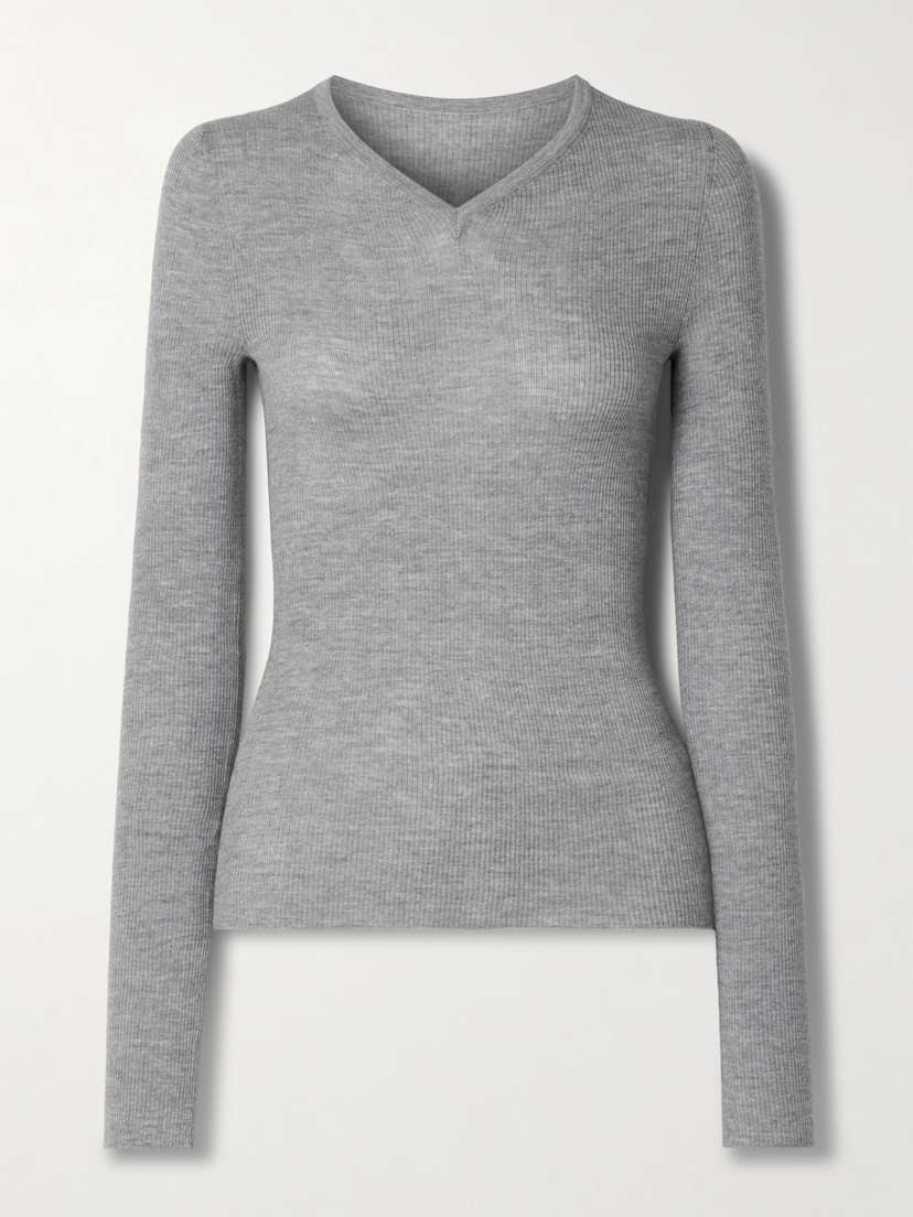 Khaite Tania Ribbed Wool-blend Top