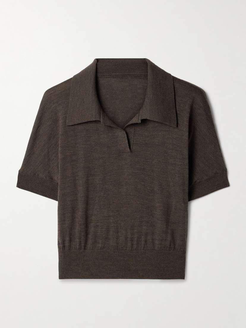 Khaite — Morgane cropped wool-blend polo top