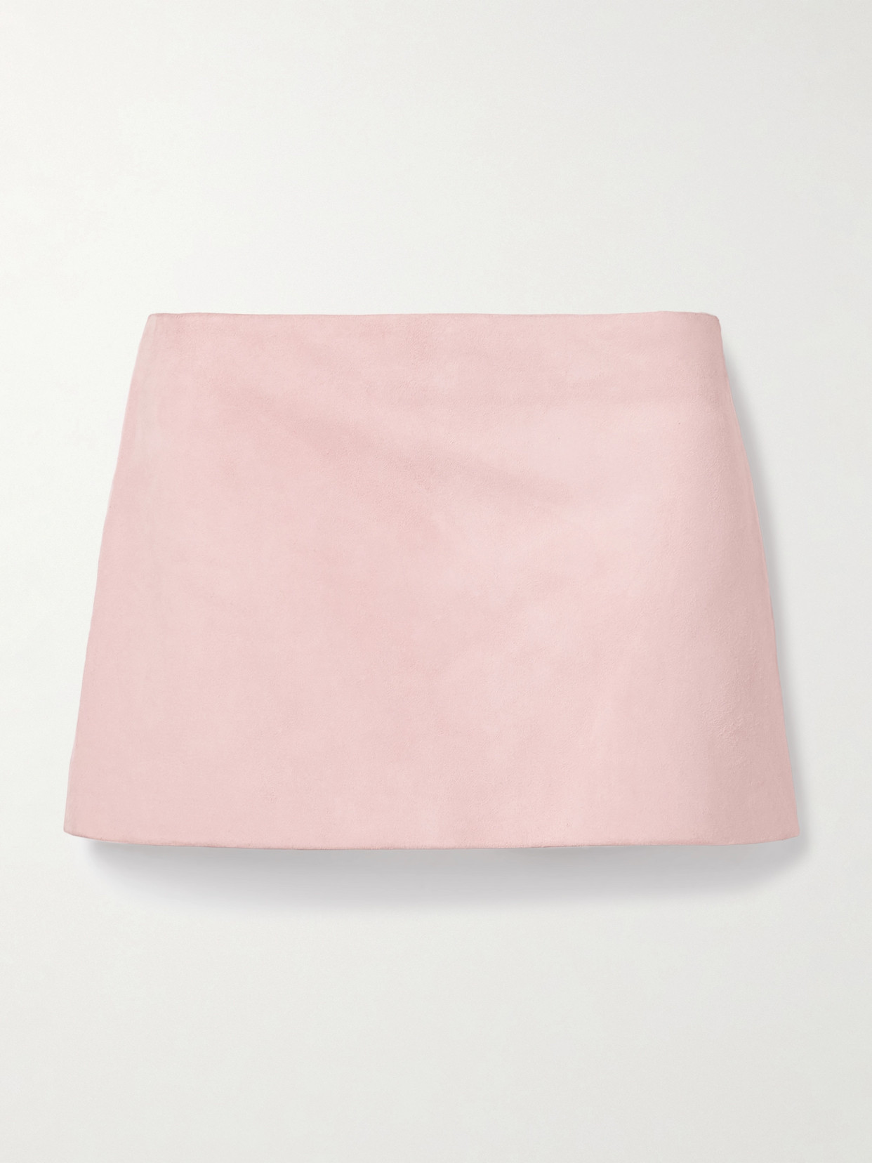 Khaite Jett Grain Suede Mini Skirt In Pink