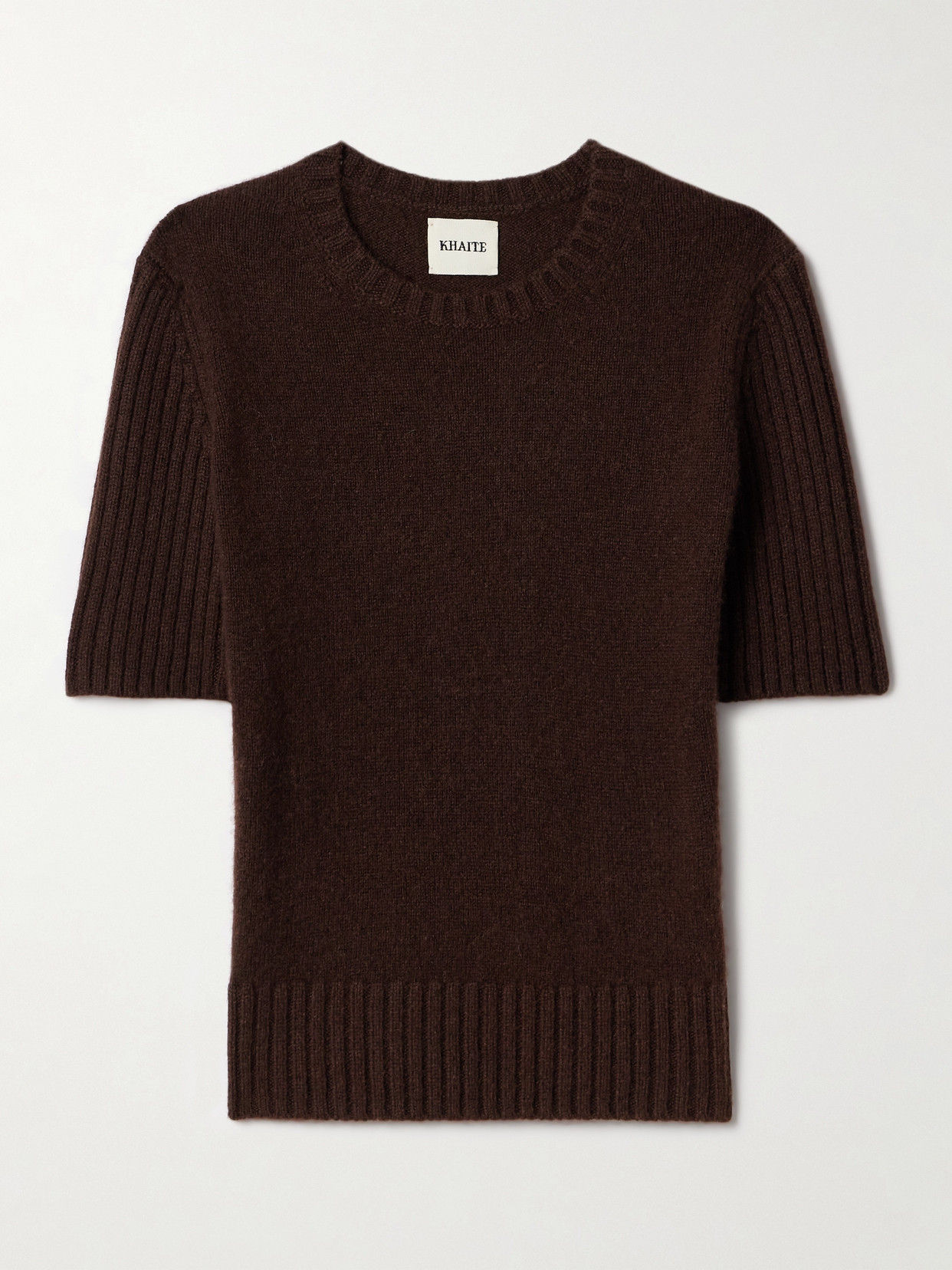 Khaite Mia Ribbed Cashmere Sweater In Brown