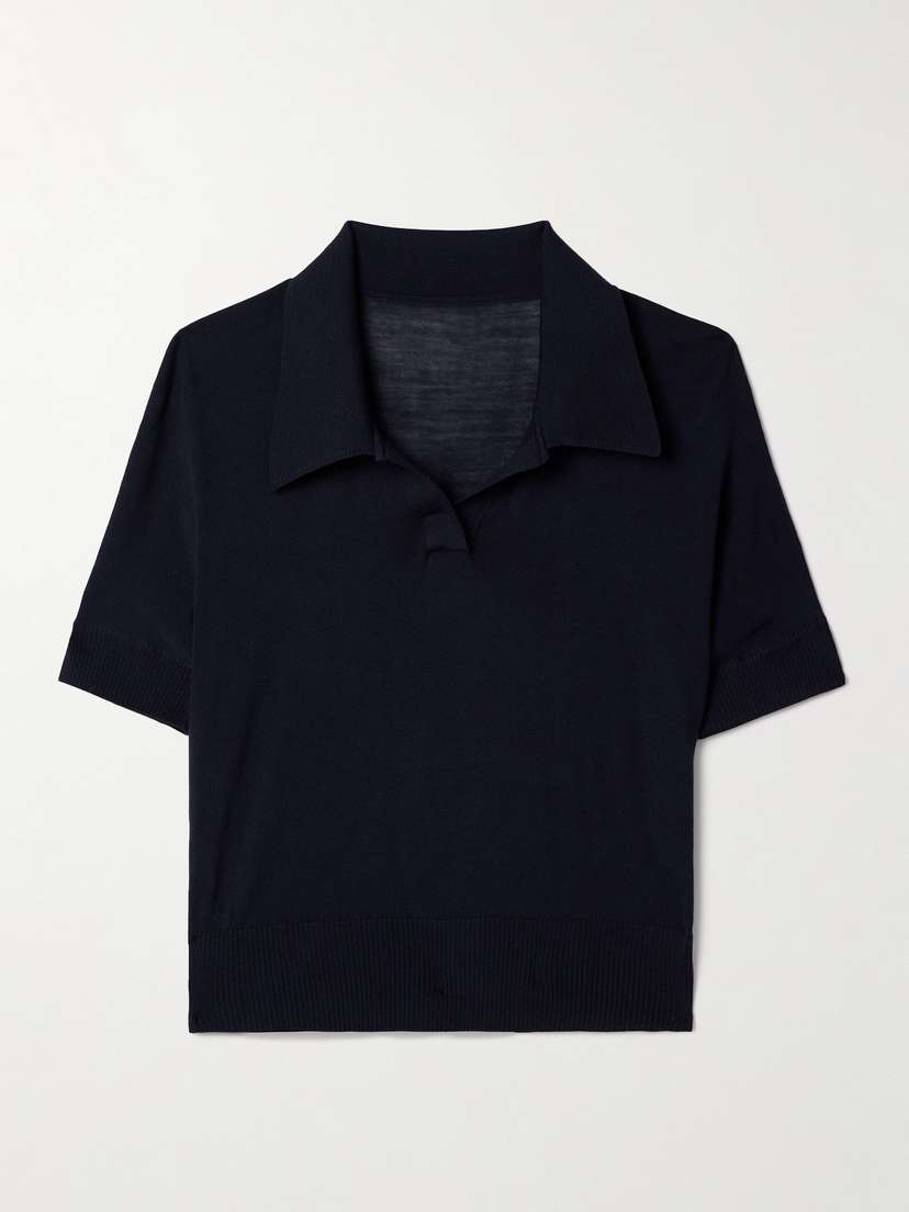 Khaite — Morgane cropped wool-blend polo top