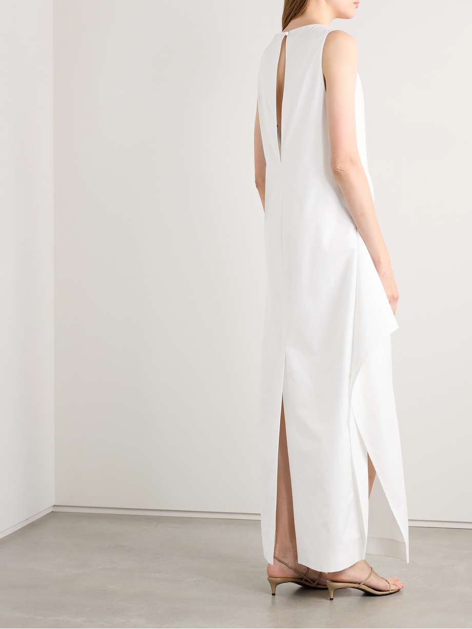 kenith draped cotton-poplin gown
