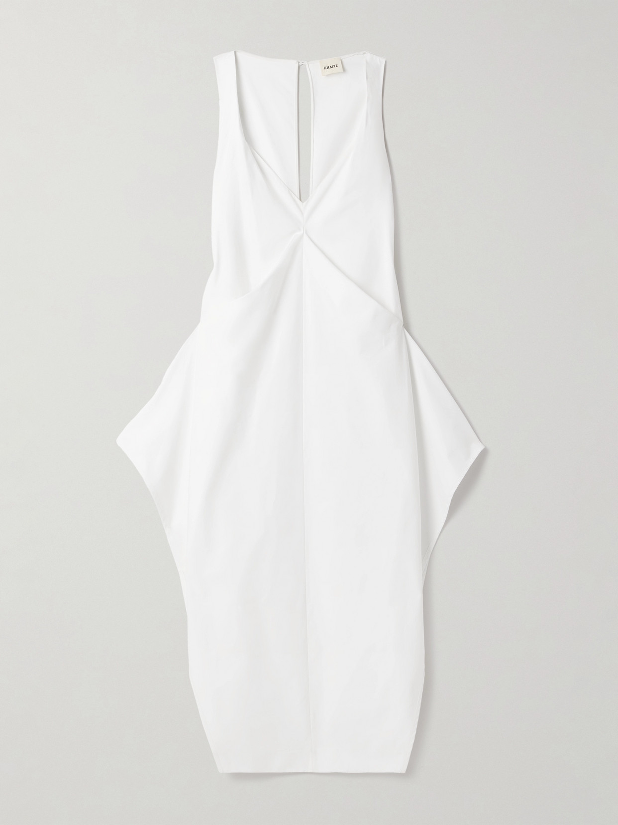 Khaite Kenith Draped Cotton-poplin Gown In White