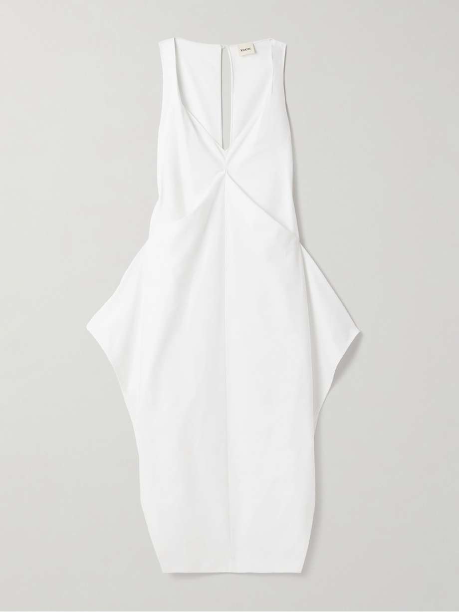 kenith draped cotton-poplin gown