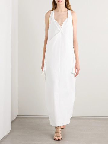 KHAITE Kenith draped cotton-poplin gown