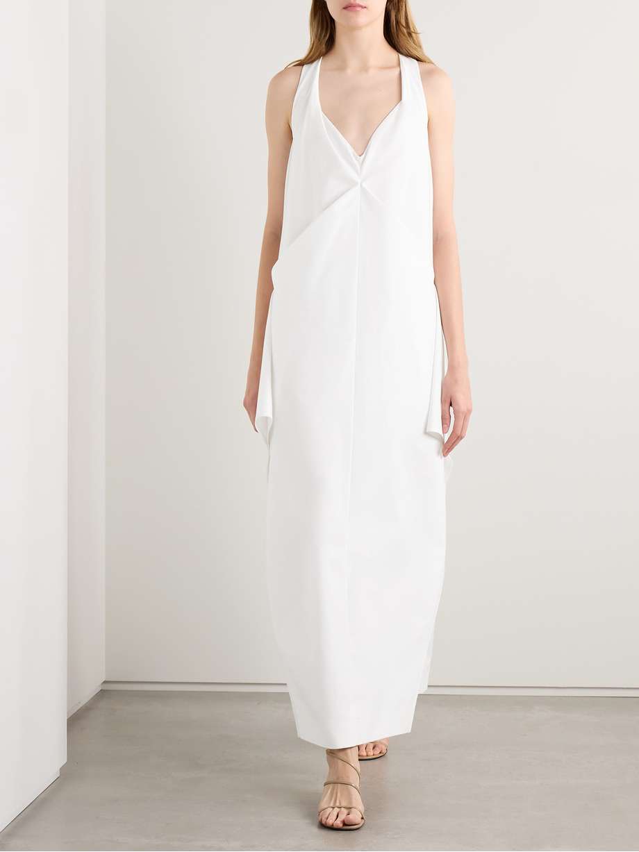 kenith draped cotton-poplin gown