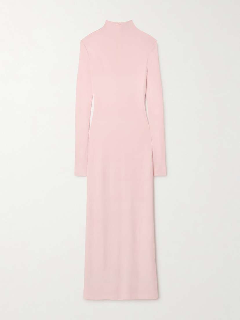 Khaite Norla Jersey Turtleneck Gown