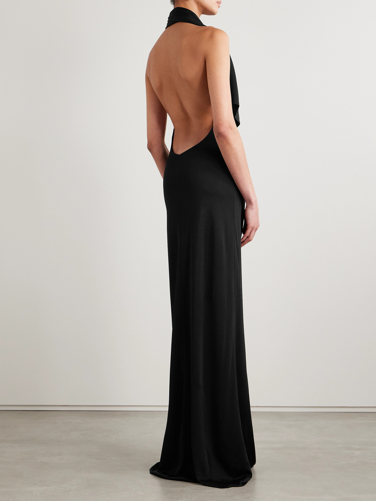 Khaite Teri Sleeveless Strappy Backless Maxi Dress In Black