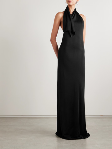 KHAITE Roza draped jersey halterneck maxi dress