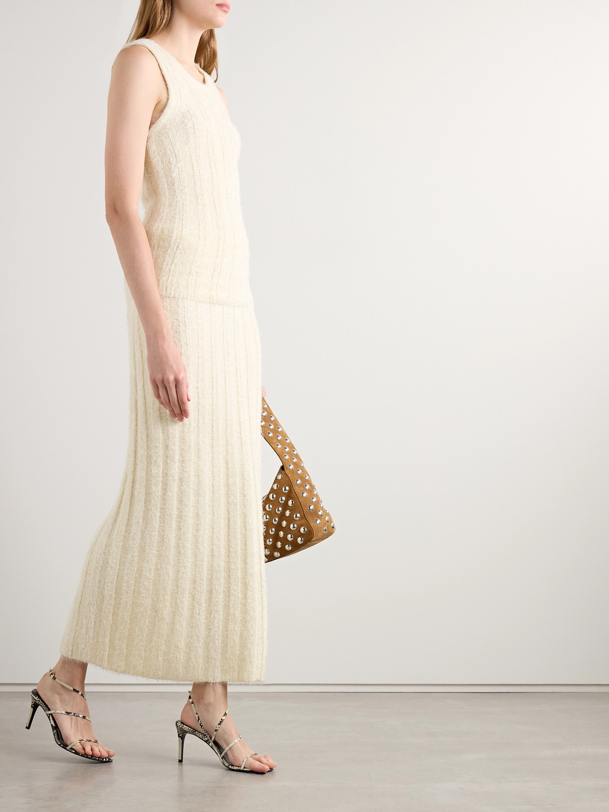 Lena Ribbed Brushed Silk And Cashmere-Blend Tank