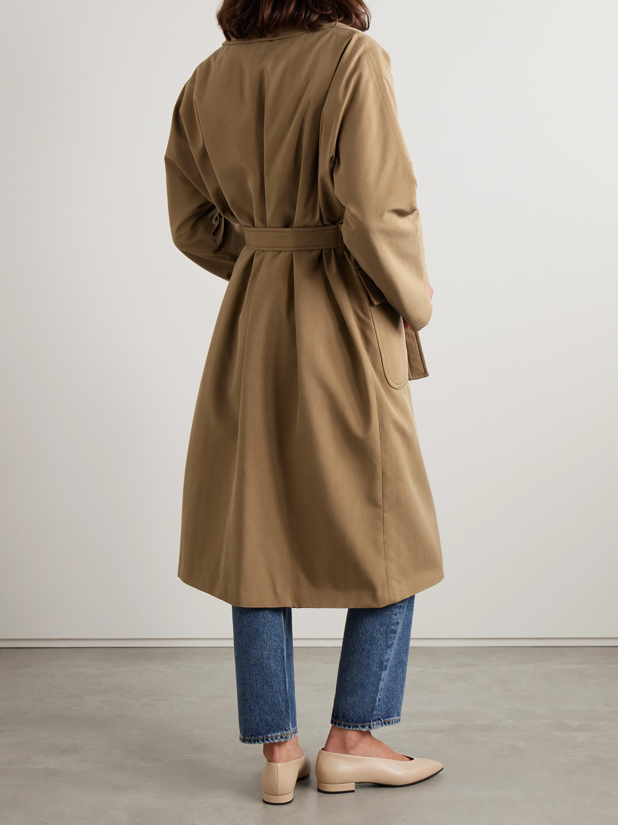 Loro Piana Dwight Belted Silk Coat In Brown