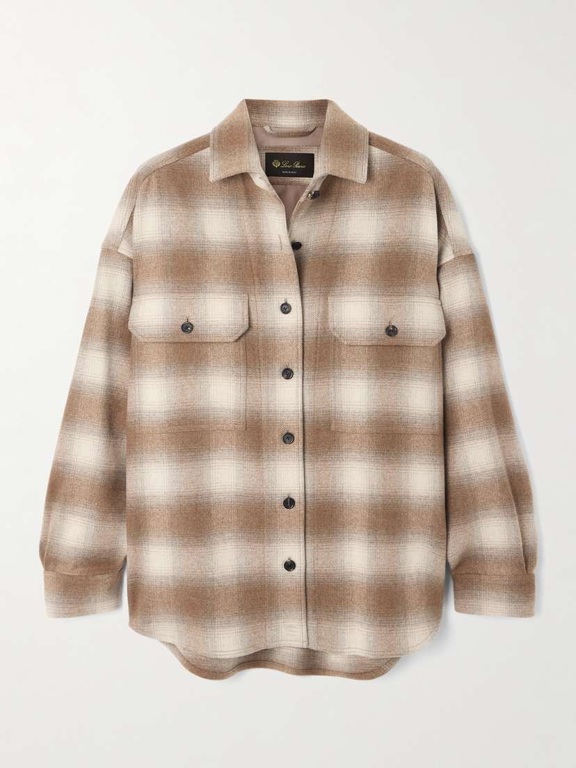 Loro Piana Jenna Checked Wool And Cashmere-blend Jacket