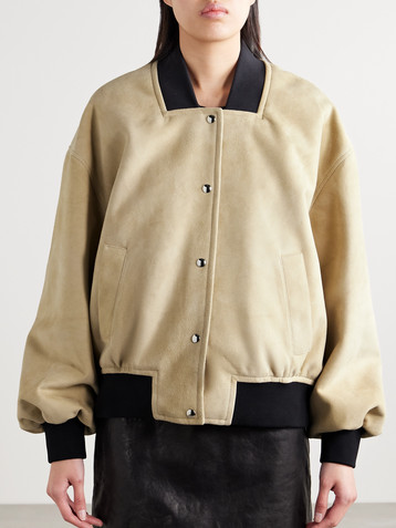 KHAITE Spence suede bomber jacket