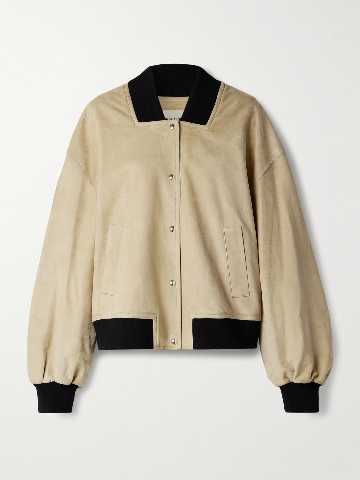 Khaite Spence Suede Bomber Jacket In Neutrals