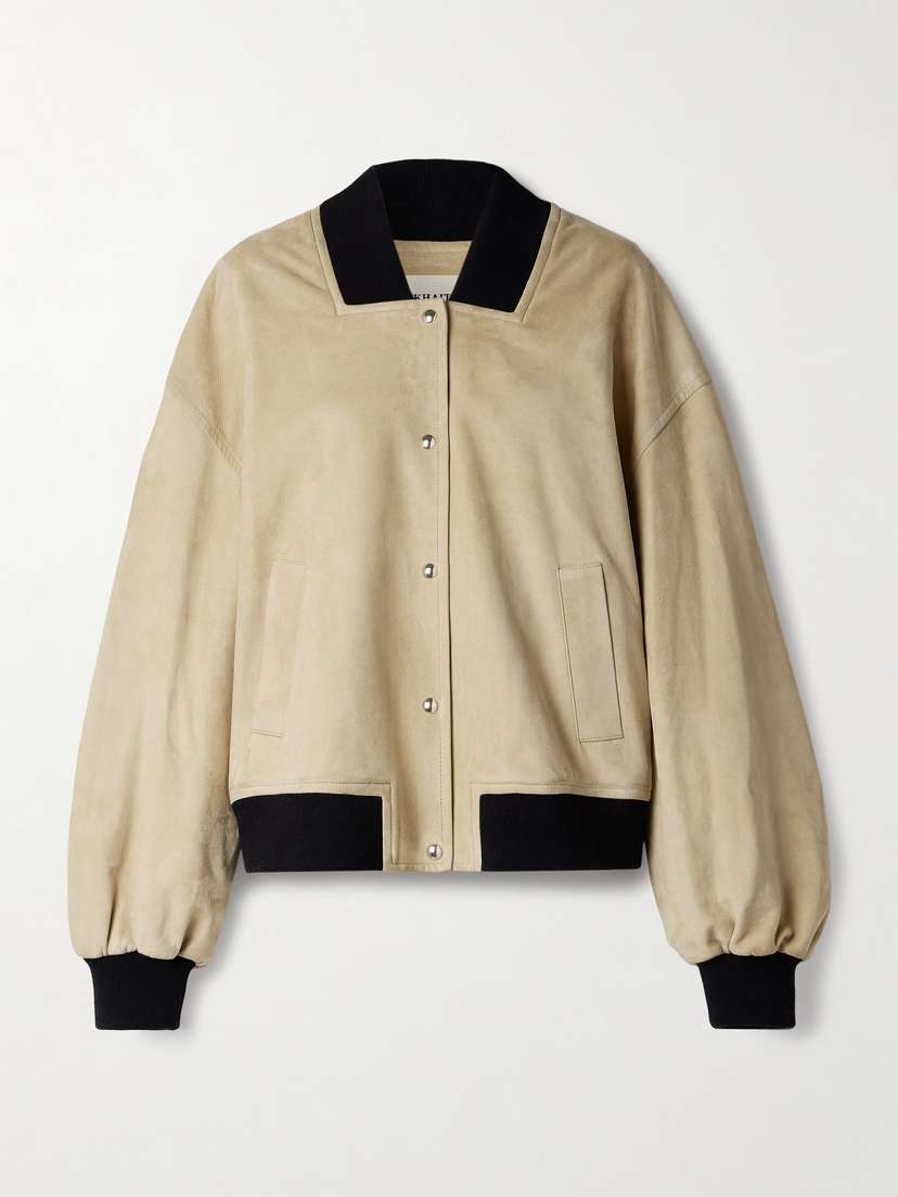 Khaite Spence Suede Bomber Jacket