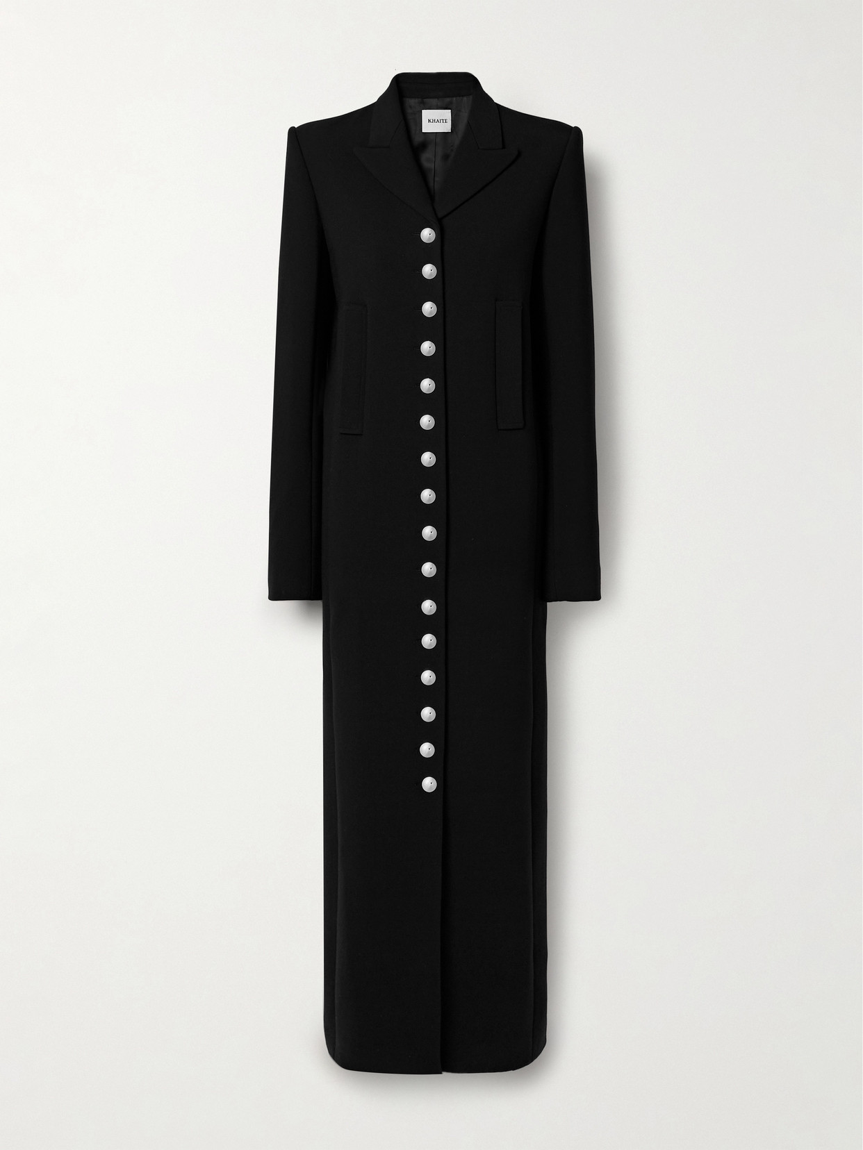 Khaite Saphra Wool-blend Twill Coat In Black