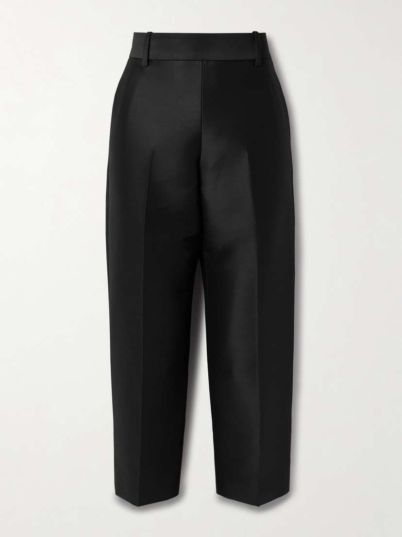 Khaite Cam Cropped Wool And Silk-blend Faille Straight-leg Pants