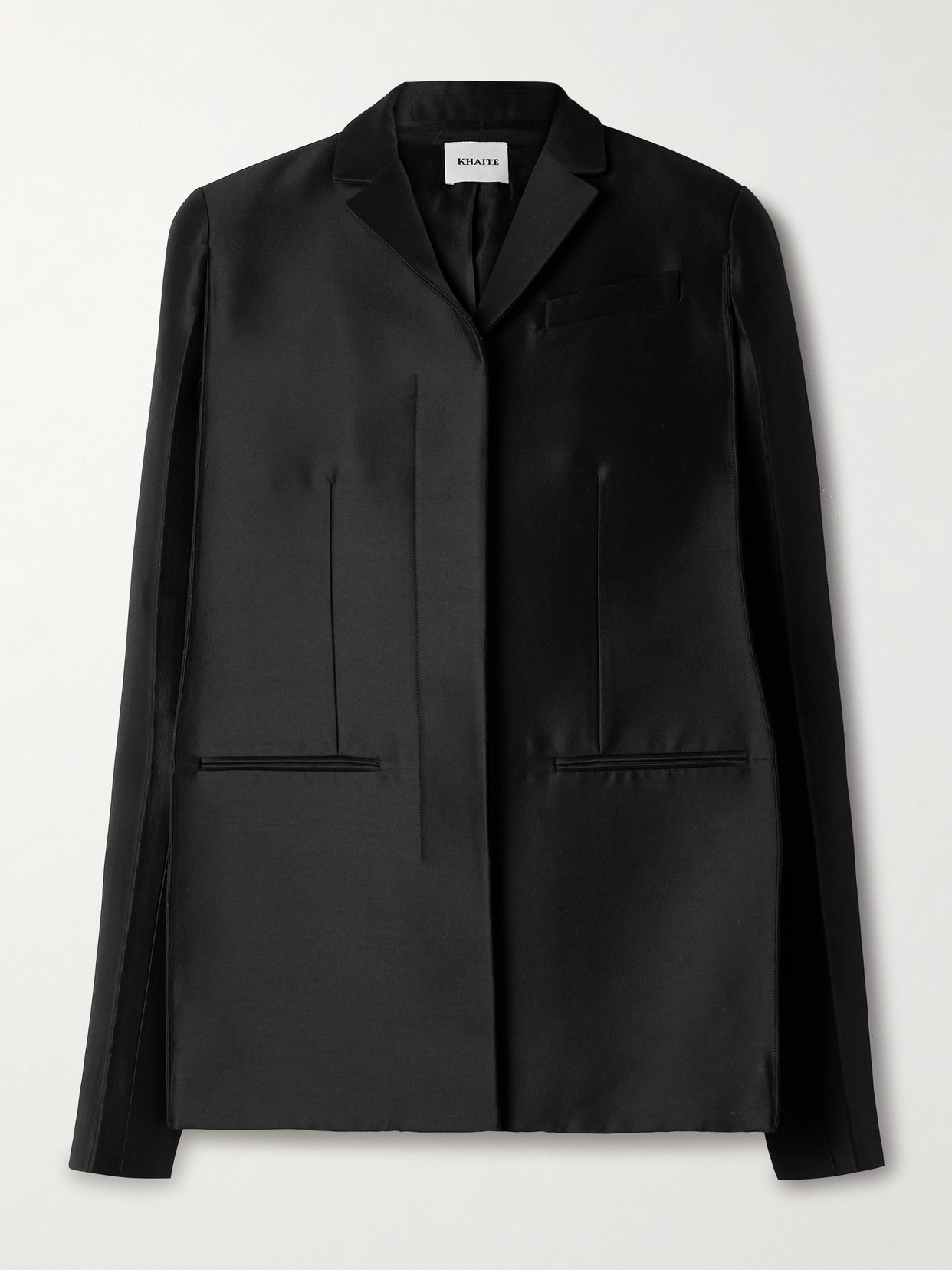 KHAITE - Crittan Wool And Silk-blend Faille Blazer - Black