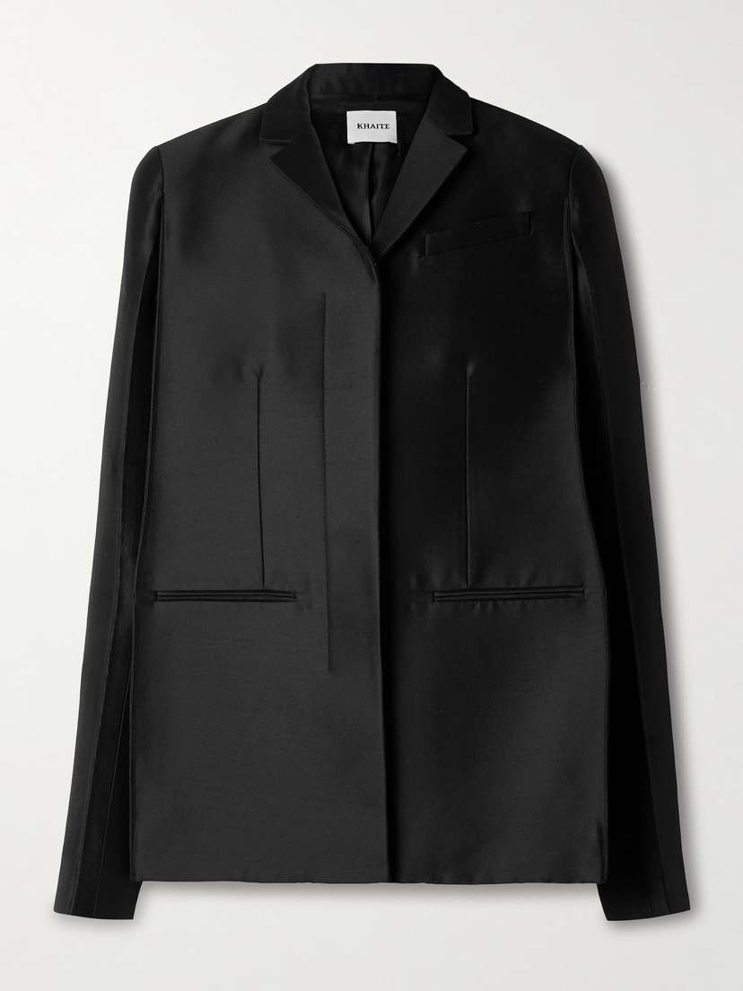 Khaite — Crittan wool and silk-blend faille blazer