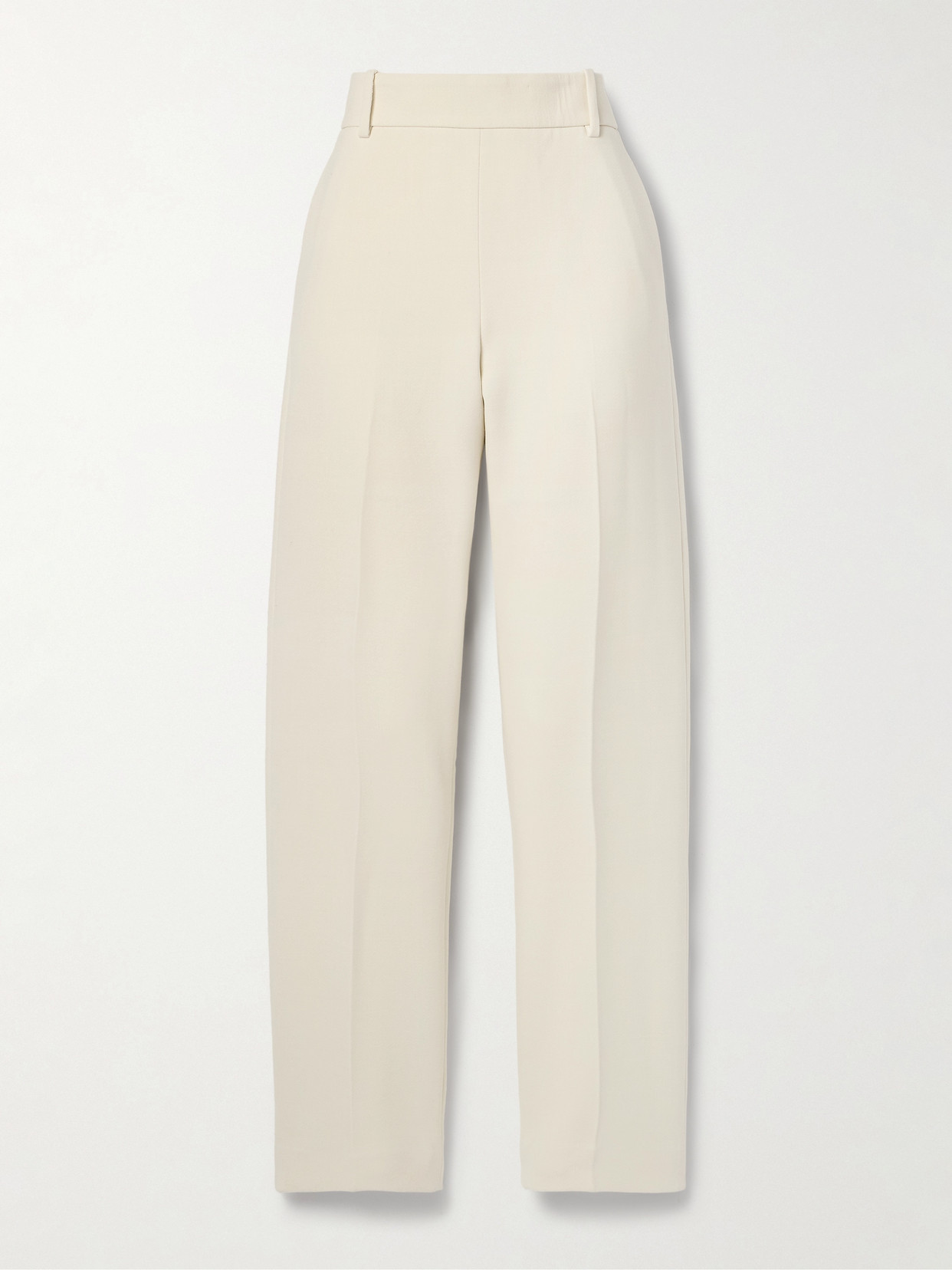 Khaite Cambie Twill Straight-leg Pants In Cream
