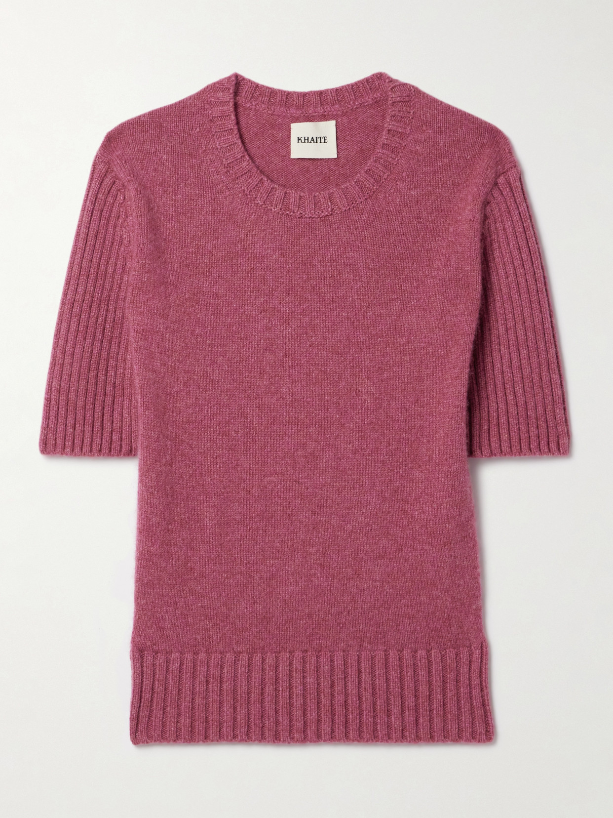 Khaite Mia Ribbed Cashmere Sweater In Pink
