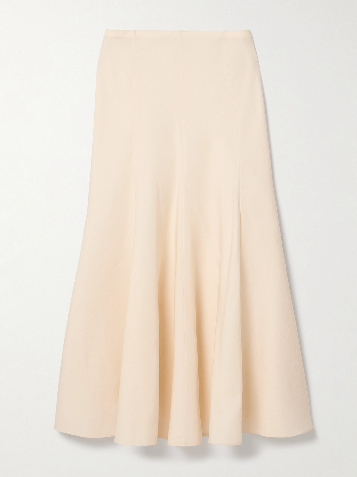 Khaite Lenno Silk And Cotton-blend Midi Skirt In Ecru
