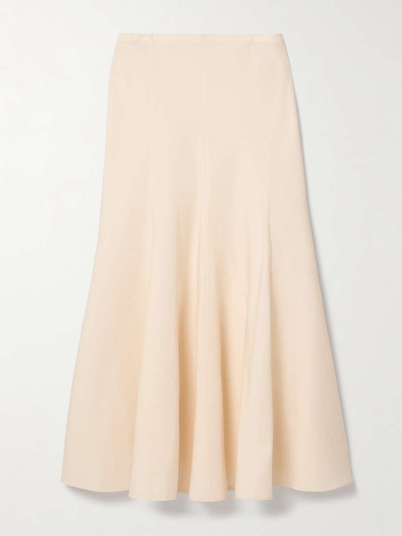 Khaite Lenno Silk And Cotton-blend Midi Skirt